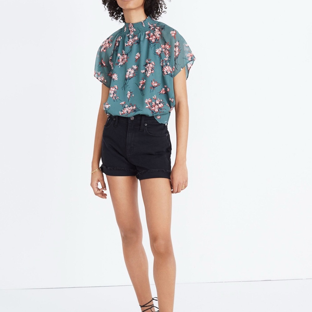 Madewell Mockneck Top in Butterfly Garden